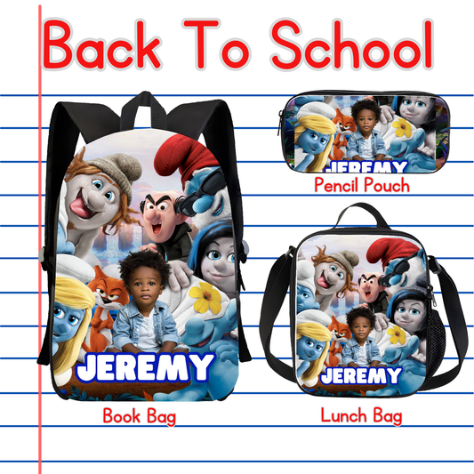 Customized Book Bag, Pencil Pouch, or Lunch Bag